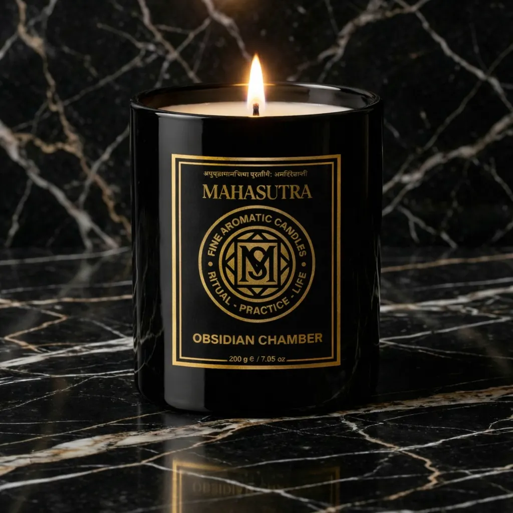 Fine Aromatic Candle Obsidian Chamber من Mahasutra، الصورة 2