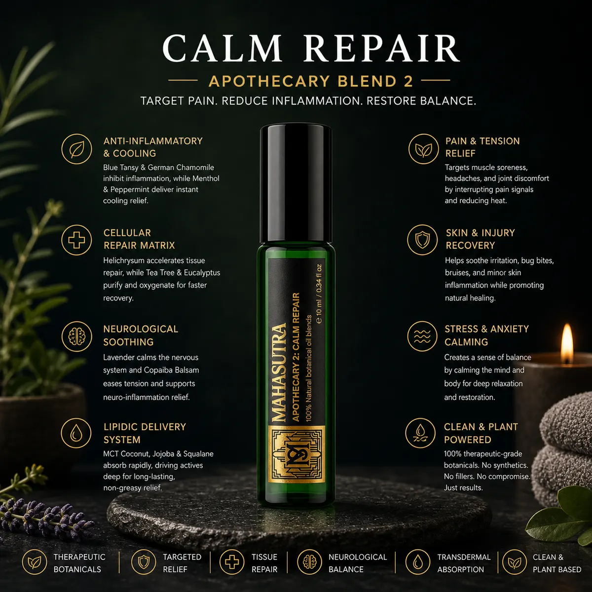 Calm Repair Oil 10ml roll-on من Mahasutra، الصورة 4