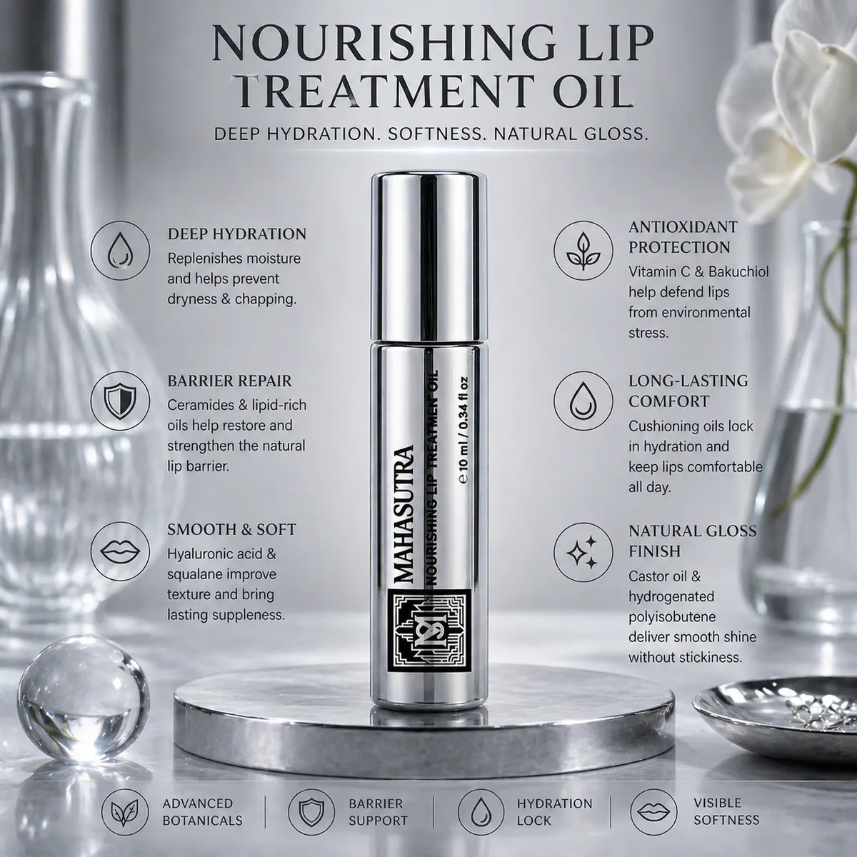 Nourish & Restore Lip Oil de Mahasutra, vue 4