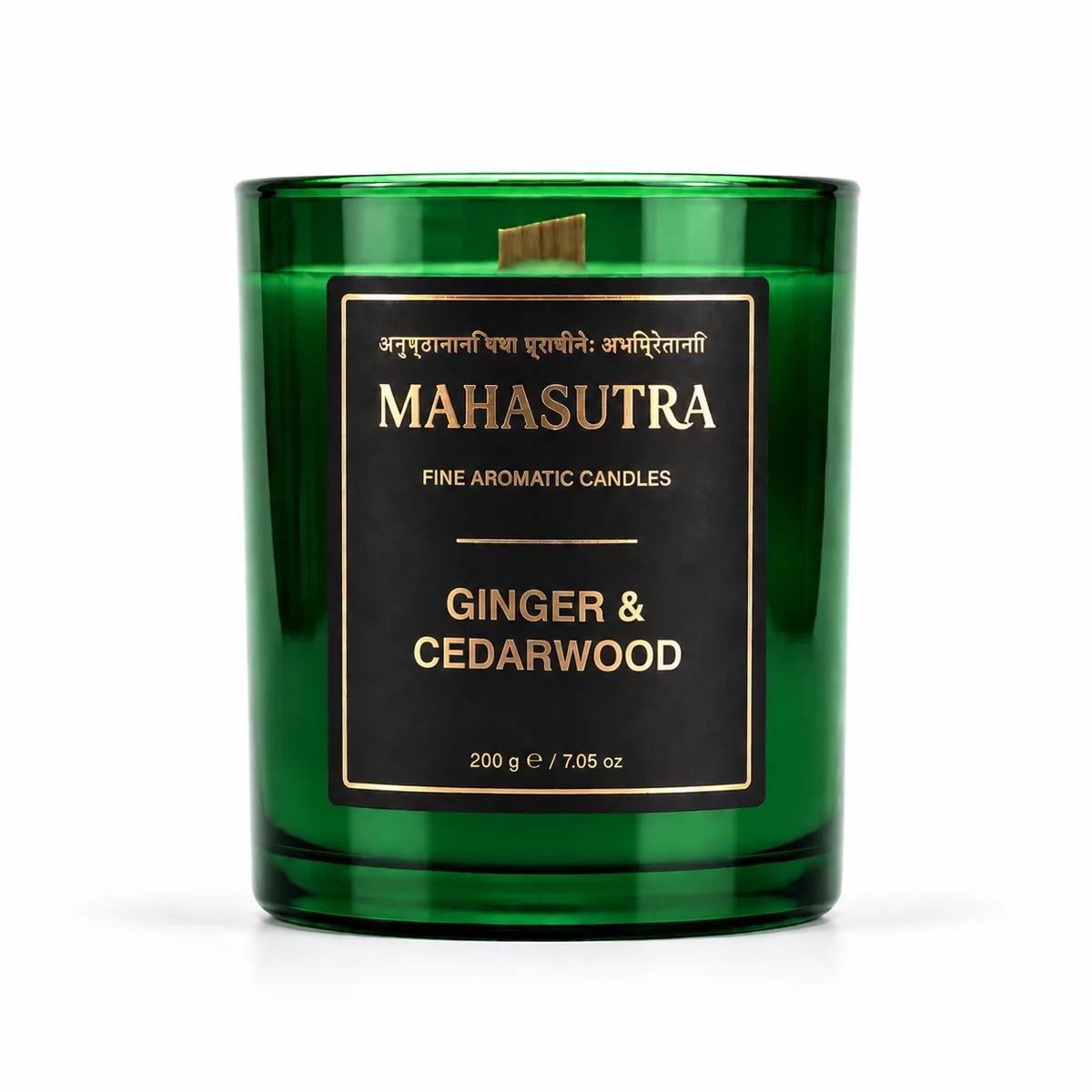 Green Series Candle Ginger & Cedarwood by Mahasutra
