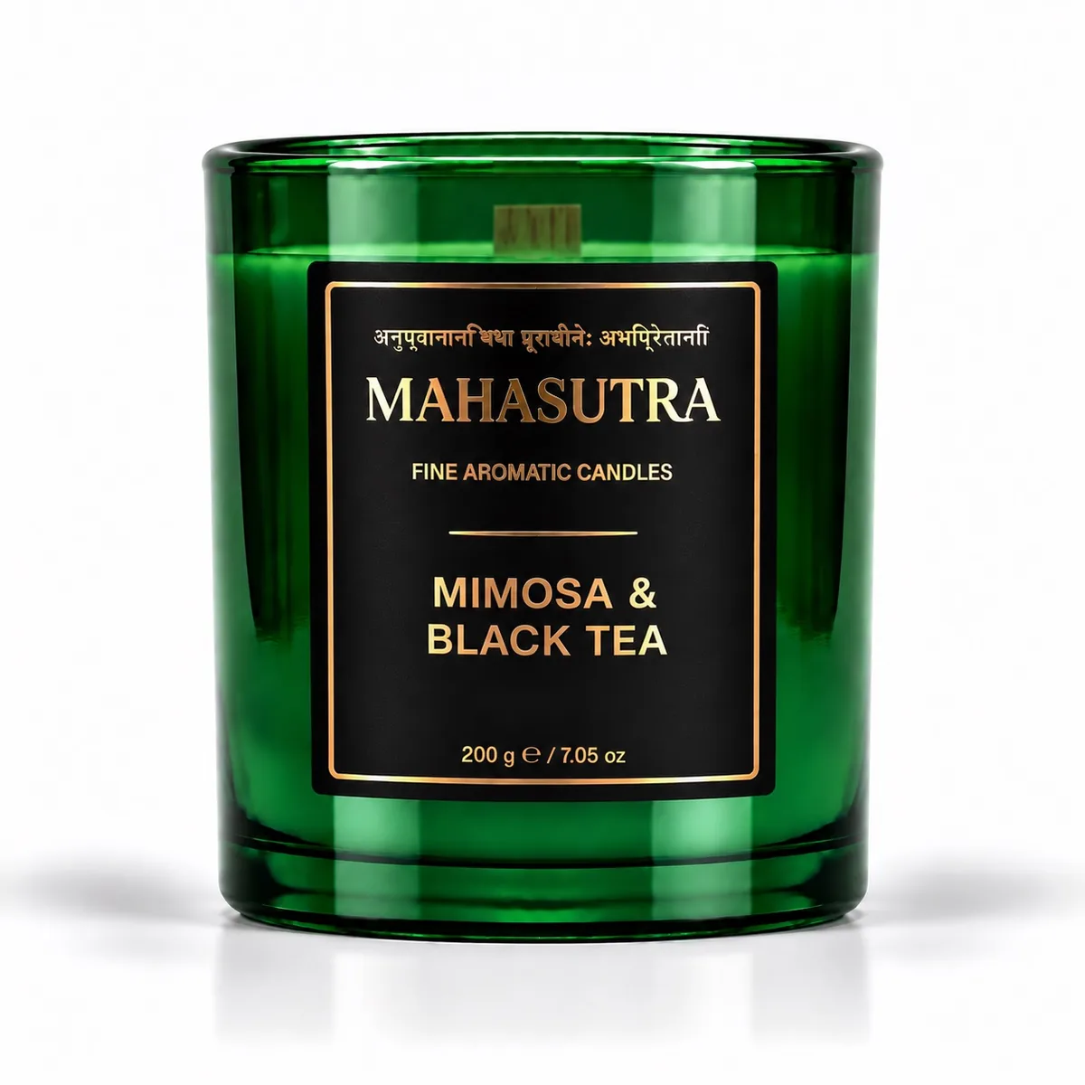 Green Series Candle Mimosa & Black Tea by Mahasutra