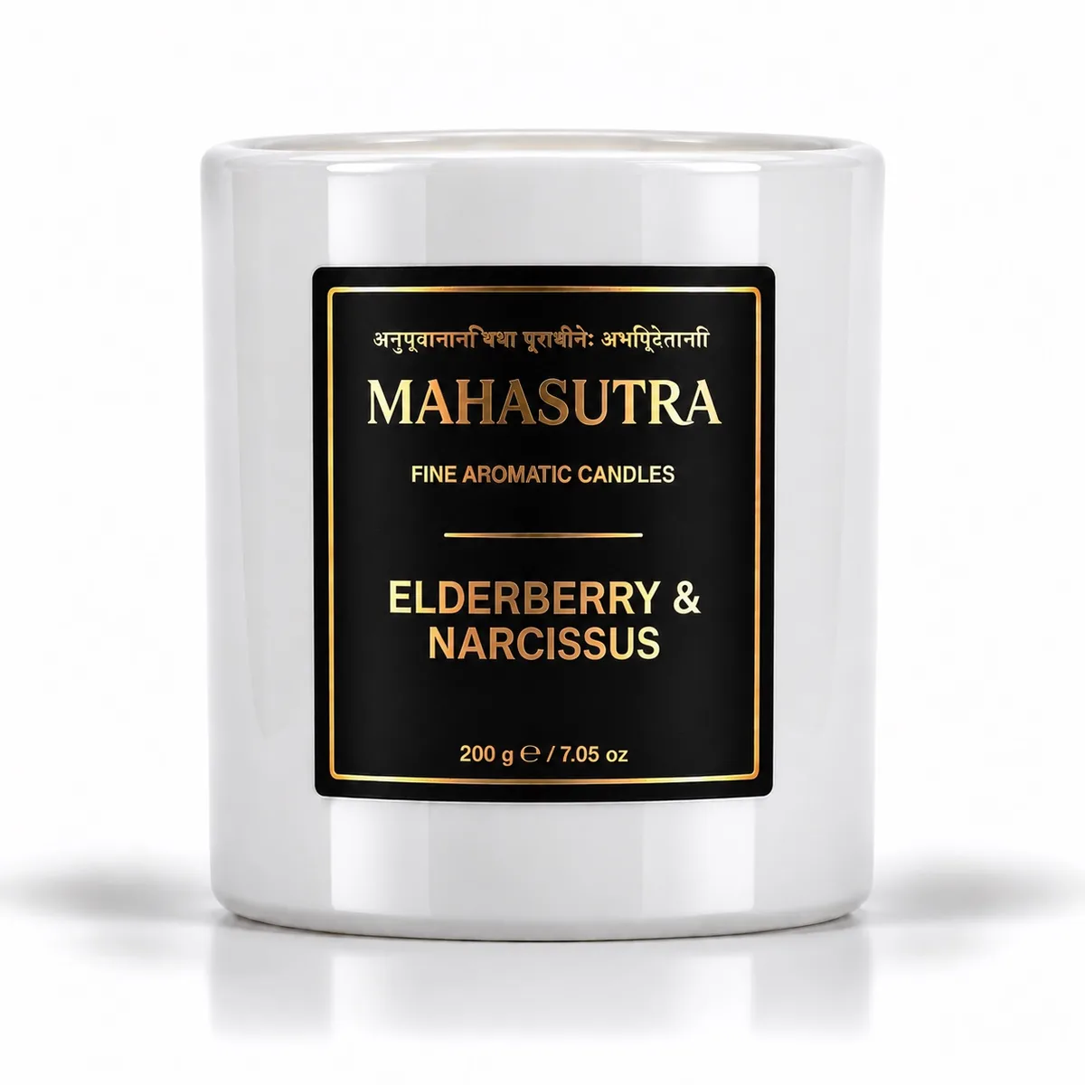 White Series Candle Elderberry & Narcissus by Mahasutra