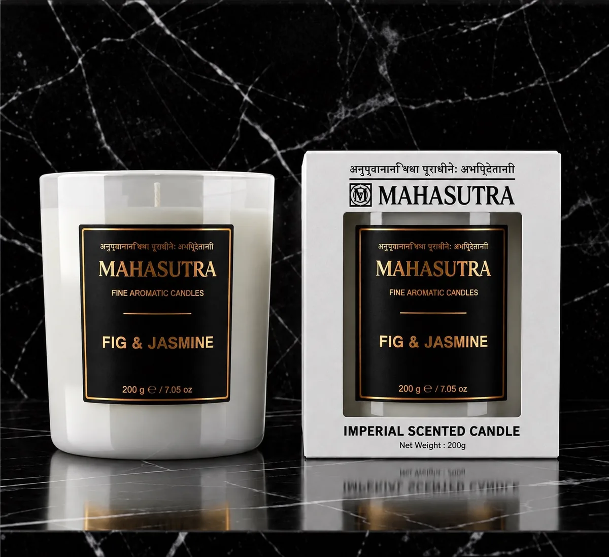 White Series Candle Fig & Jasmine by Mahasutra, view 2
