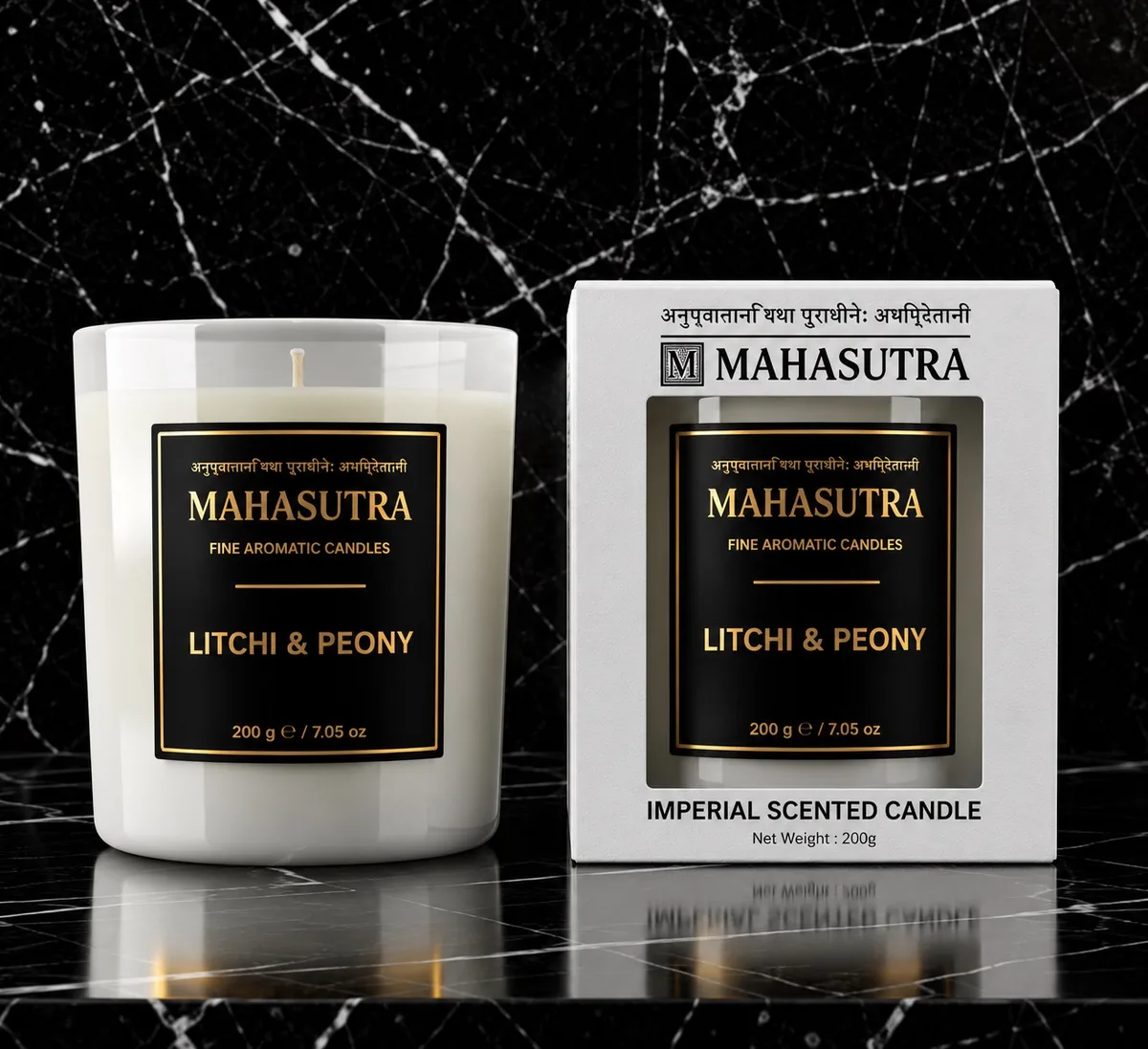 White Series Candle Litchi & Peony by Mahasutra, view 2