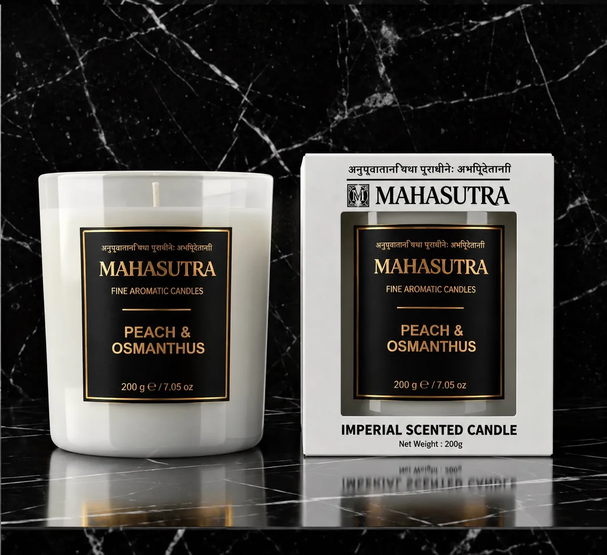White Series Candle Peach & Osmanthus by Mahasutra, view 2