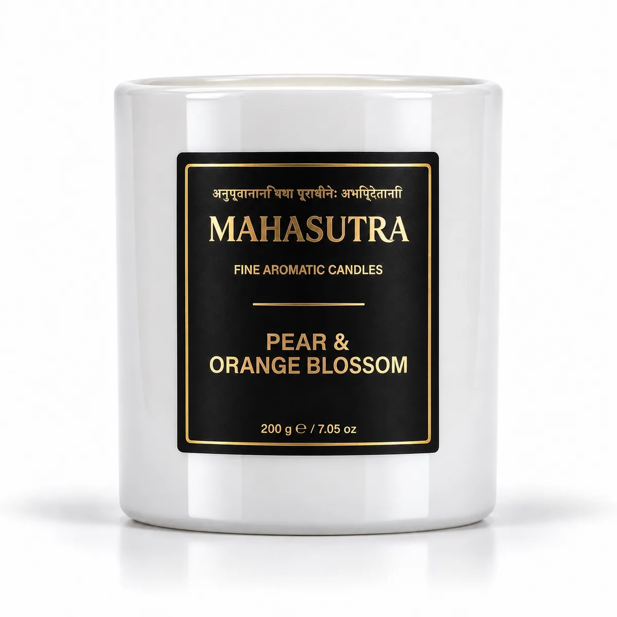 White Series Candle Pear & Orange Blossom by Mahasutra