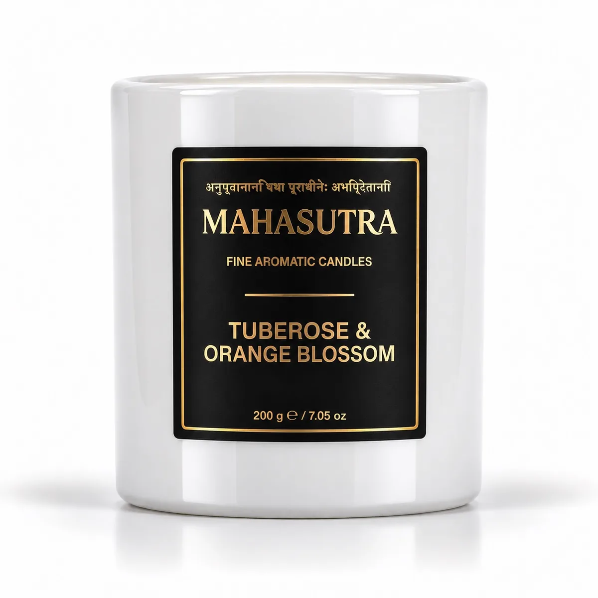 White Series Candle Tuberose & Orange Blossom by Mahasutra