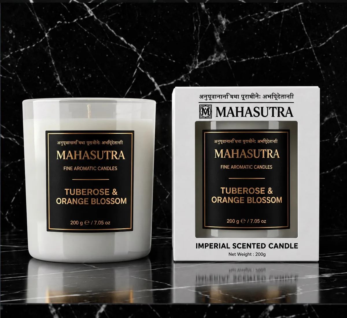 White Series Candle Tuberose & Orange Blossom by Mahasutra, view 2