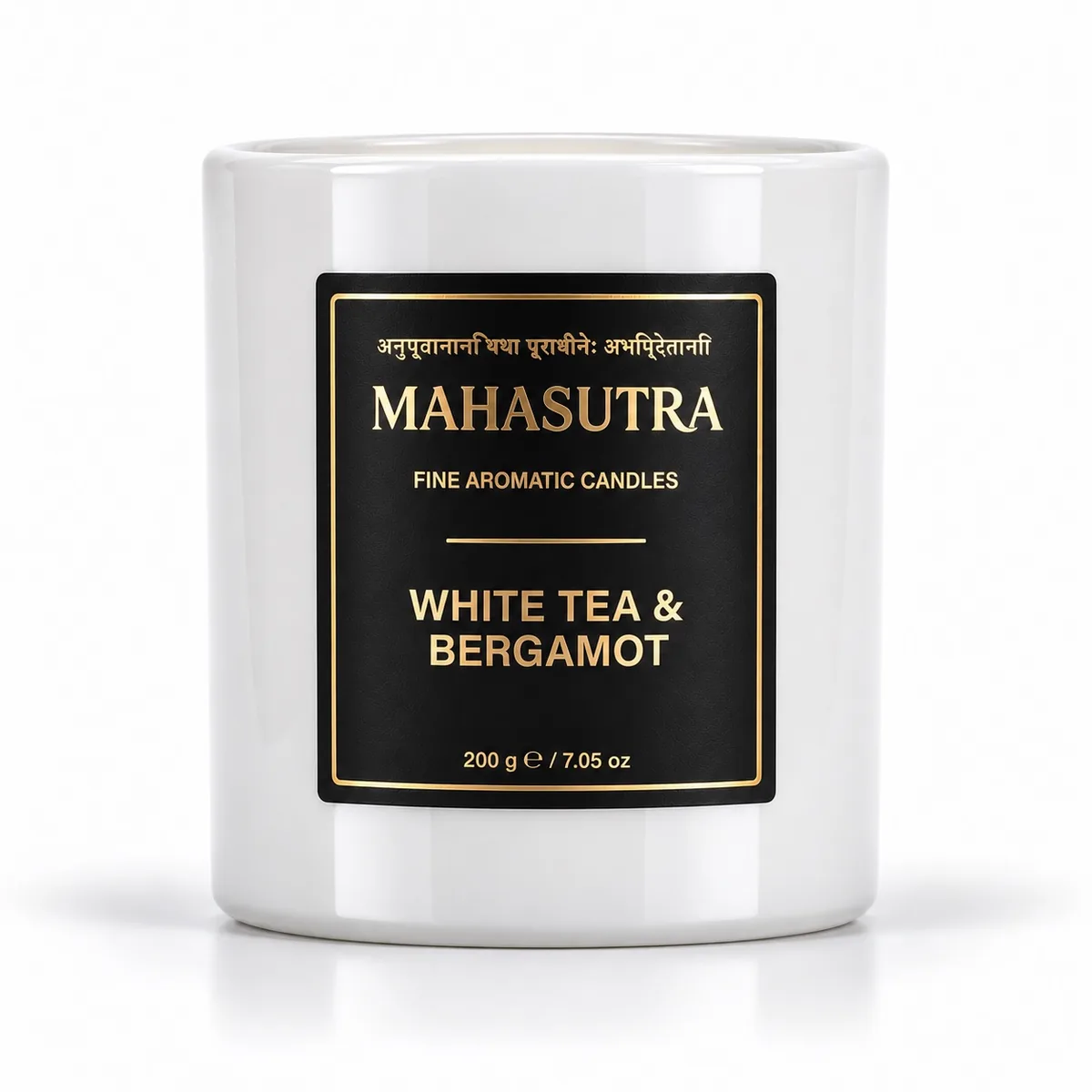White Series Candle White Tea & Bergamot by Mahasutra