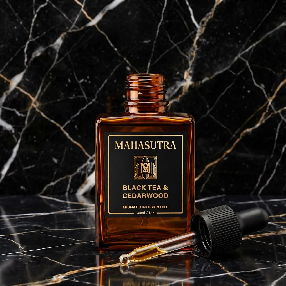 Amber Series Aromatic Oil Black Tea & Cedarwood by Mahasutra, view 2