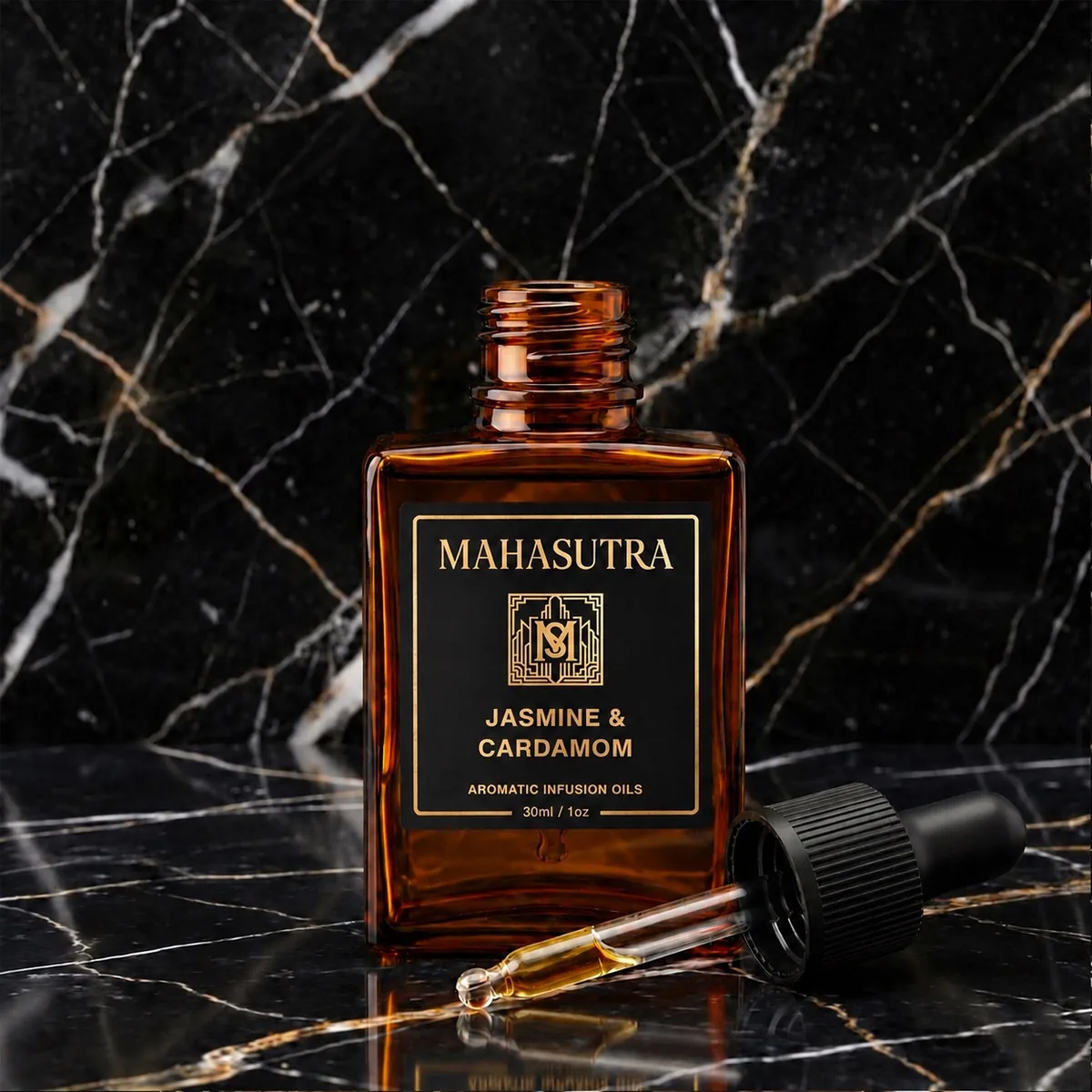 Amber Series Aromatic Oil Jasmine & Cardamom by Mahasutra, view 2