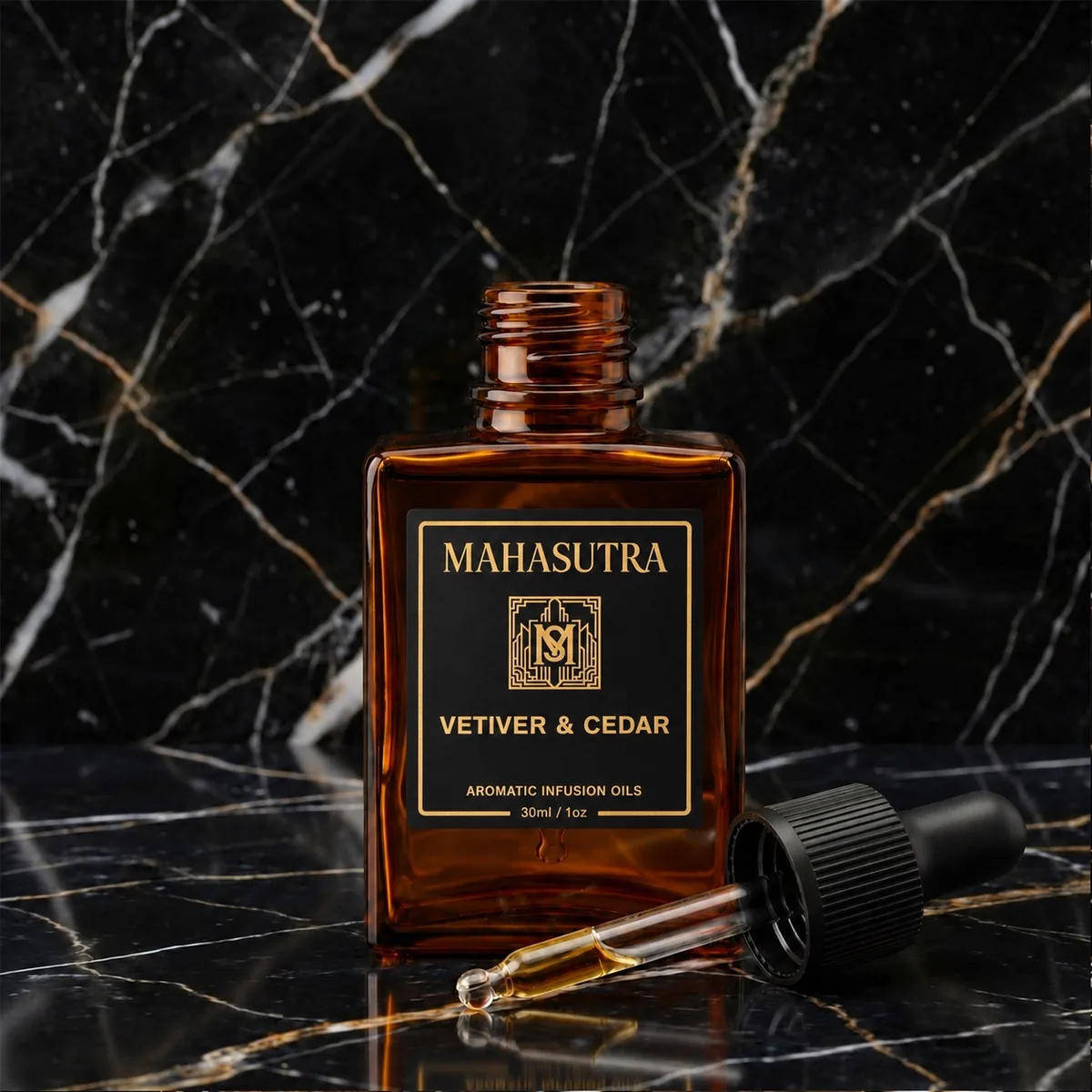Amber Series Aromatic Oil Vetiver & Cedar by Mahasutra, view 2