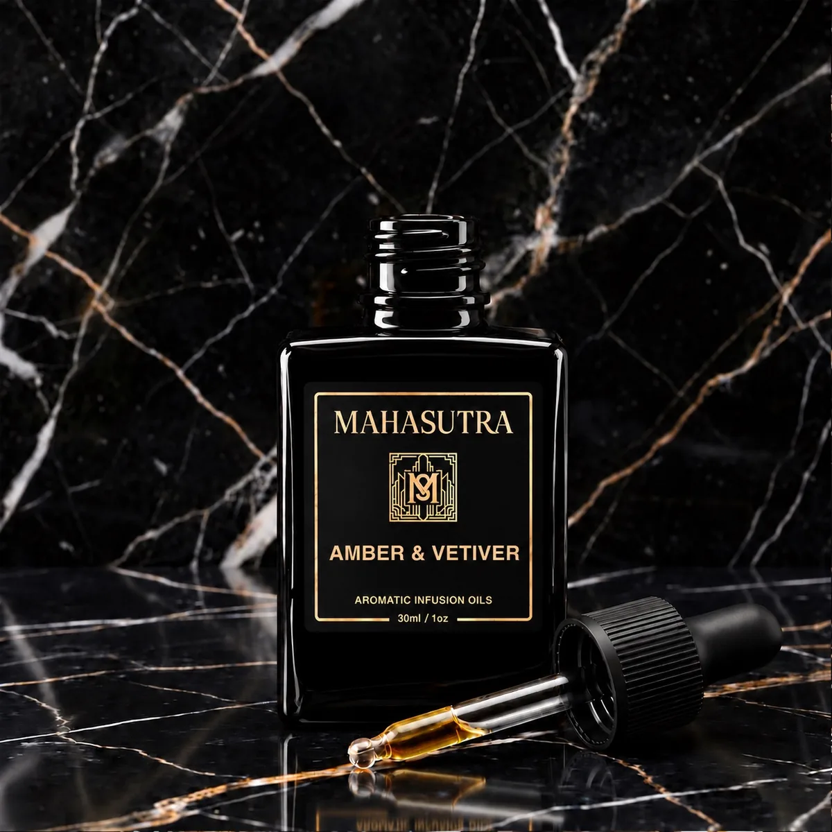 Black Series Aromatic Oil Amber & Vetiver by Mahasutra, view 2