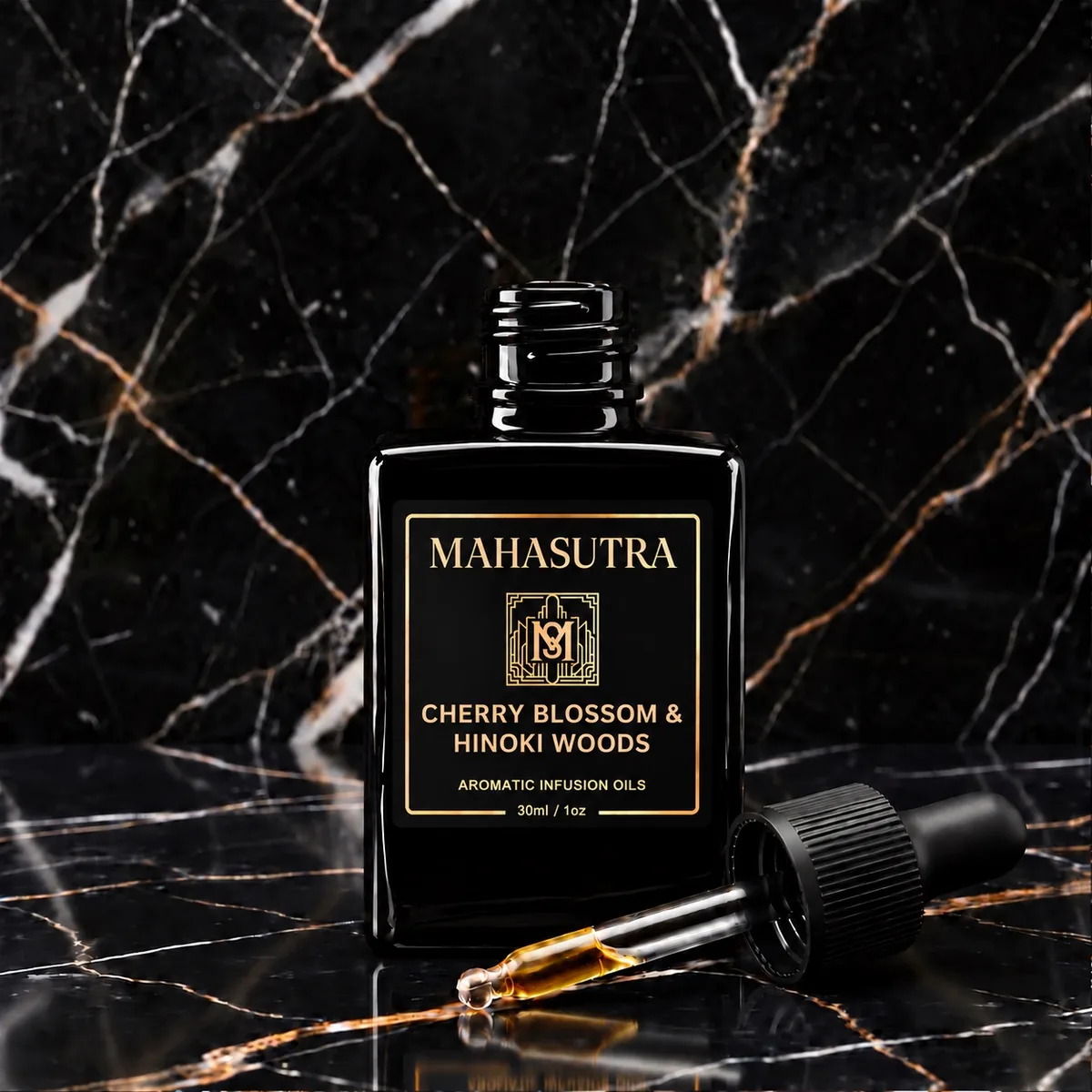 Black Series Aromatic Oil Cherry Blossom & Hinoki Woods by Mahasutra, view 2