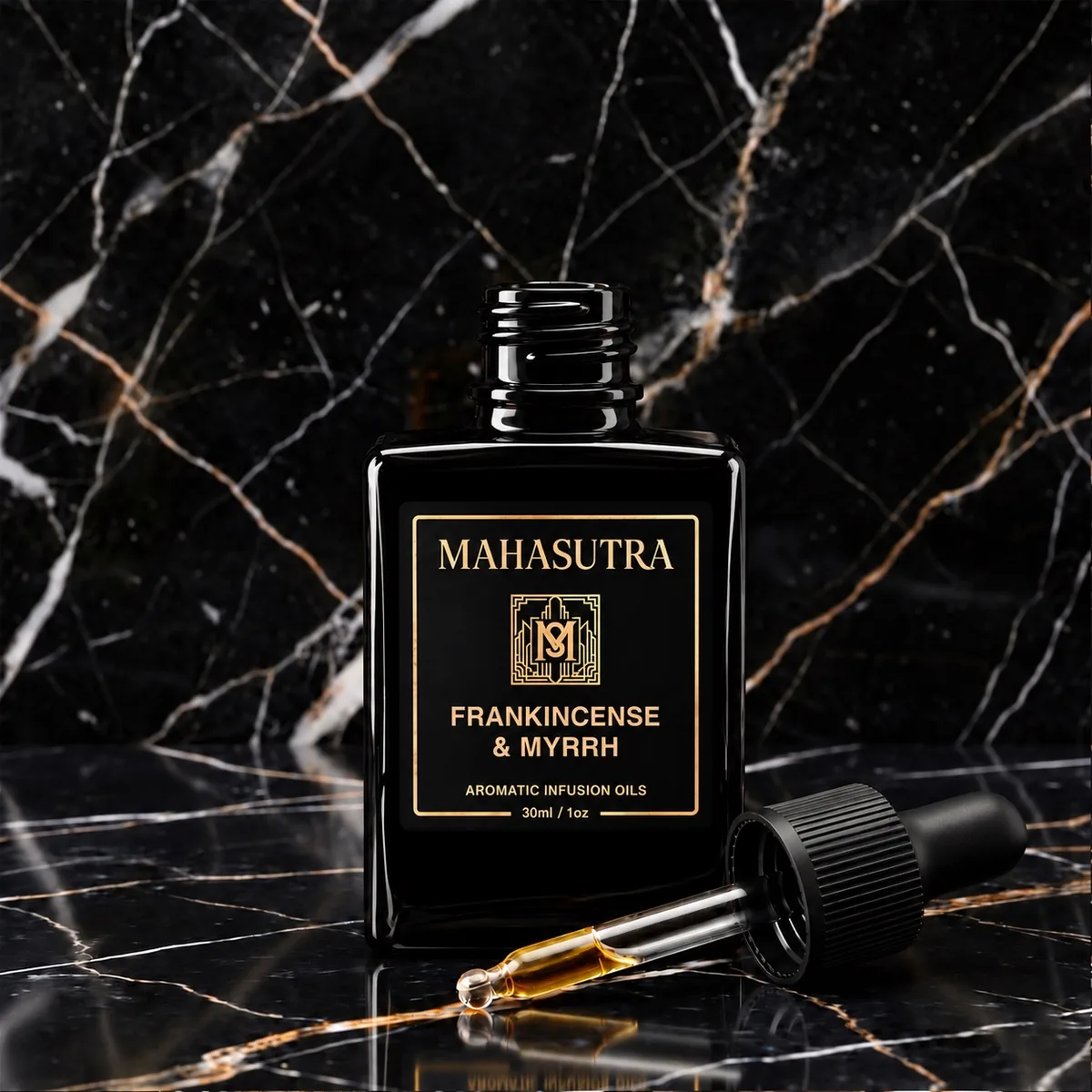 Black Series Aromatic Oil Frankincense & Myrrh by Mahasutra, view 2