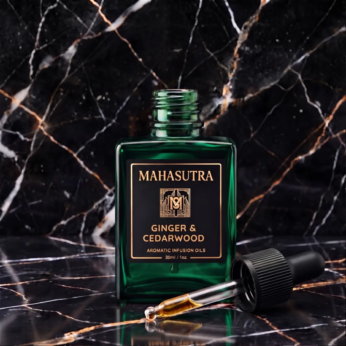 Green Series Aromatic Oil Ginger & Cedarwood by Mahasutra, view 2